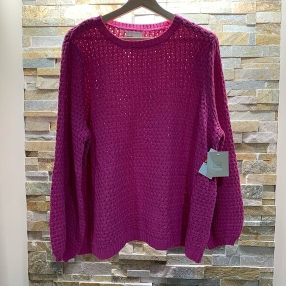 14th & Union Boatneck Popcorn Sweater (Plus Size) - Picture 3 of 4
